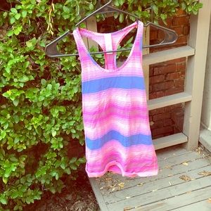 Multicolored racer back tank top